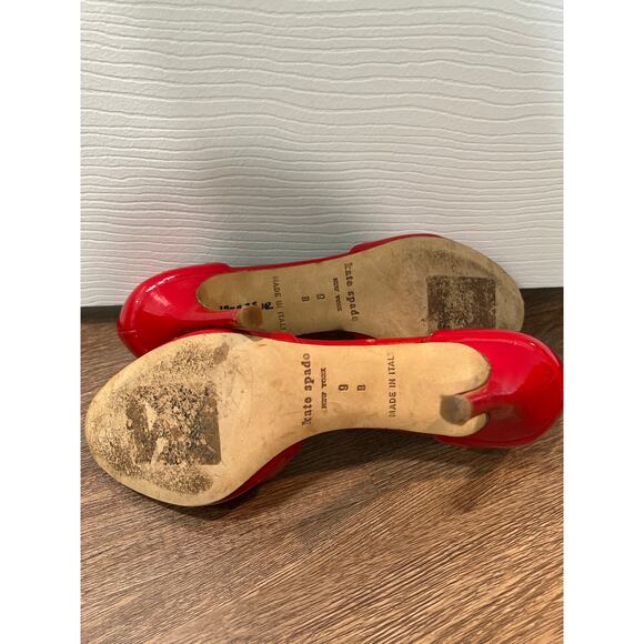 Kate Spade Red Patent Leathers D'Orsay Pumps Women's Size 9 - Picture 12 of 12